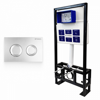 Инсталляция BETTOSERB Sava Free Standing+клавиша смыва COOL хром матовый (SFS40006468) - купить в интернет-магазине Sun-buy