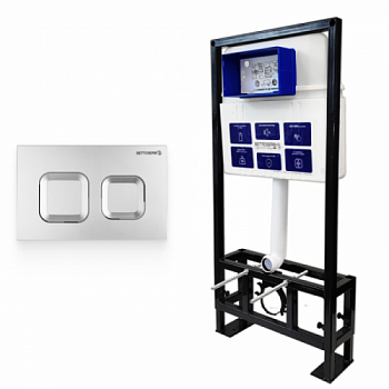 Инсталляция BETTOSERB Sava Free Standing+клавиша смыва SMART хром матовый (SFS40006472) - купить в интернет-магазине Sun-buy